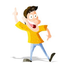 cartoon man with great idea N17