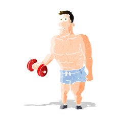 Cartoon Man Lifting Weights N14