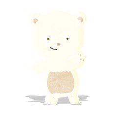 cartoon waving polar bear N3