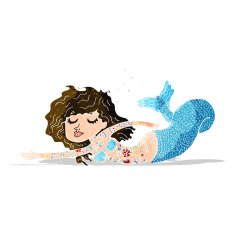 cartoon mermaid covered in tattoos N3