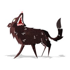 cartoon snapping wolf N2