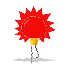 cartoon red light bulb N5