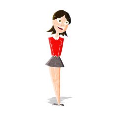 cartoon happy woman N65