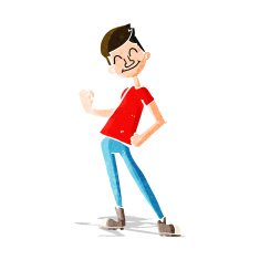 cartoon celebrating man N3