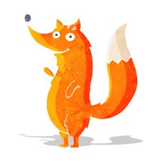 cartoon waving fox N2