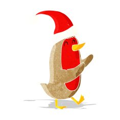 cartoon christmas robin N39