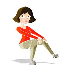 cartoon happy woman sitting N5