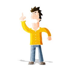 cartoon angry man making point N3