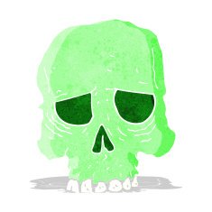 cartoon spooky skull N51
