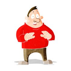 cartoon excited overweight man N3