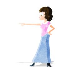 cartoon woman pointing finger N3