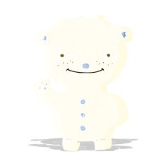 cartoon waving polar bear N5