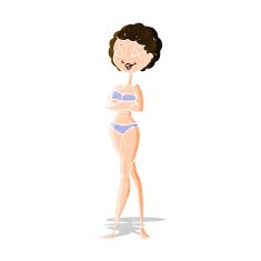 cartoon retro woman in bikini N3