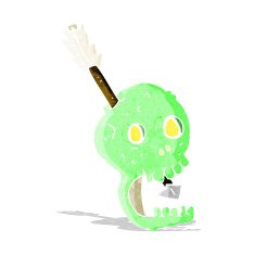 funny cartoon skull and arrow N3