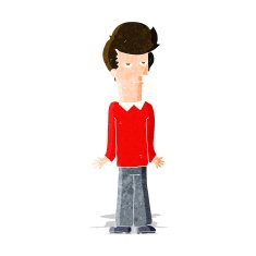 cartoon bored man shrugging shoulders N3