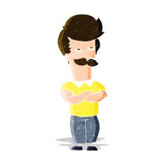 cartoon mustache muscle man N3