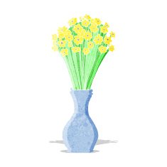 cartoon flowers in pot N6