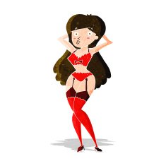 cartoon woman in lingerie N14