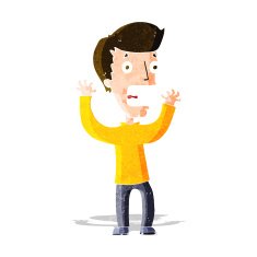 cartoon frightened man N34