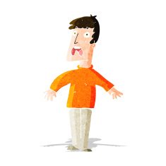 cartoon terrified man N87