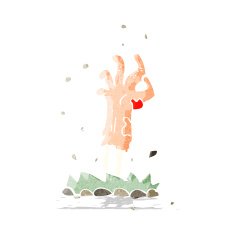 cartoon zombie hand rising from ground N3