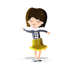 cartoon waving woman N27