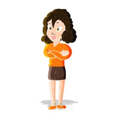 cartoon woman with crossed arms N9