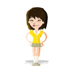 cartoon woman with hands on hips N44