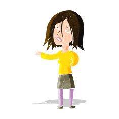 cartoon unhappy woman N3