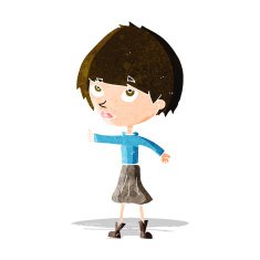 cartoon woman giving thumbs up symbol N15