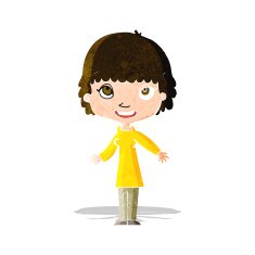 cartoon happy woman N67