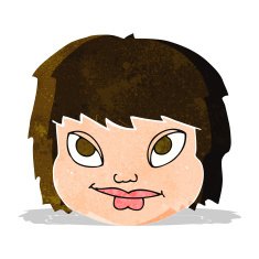 cartoon female face N34