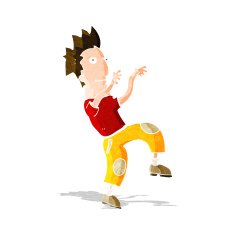 cartoon happy man doing funny dance N6