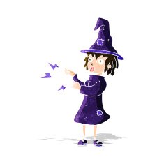 Cartoon Witch Casting Spell N8