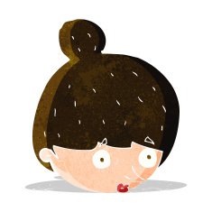 cartoon surprised woman's face N4