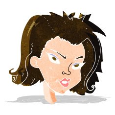 cartoon female face N36