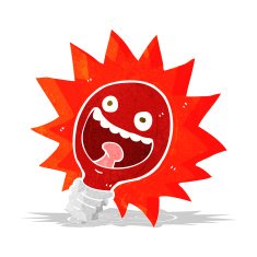 cartoon red lightbulb N2