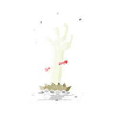 Cartoon Zombie Rising From Grave N11