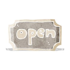 Cartoon Open Sign N3