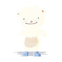 cartoon teddy polar bear wearing boots