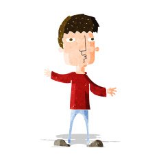 cartoon curious man N19