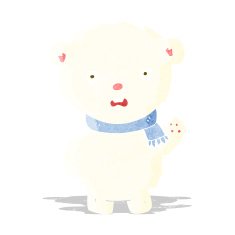cartoon polar bear wearing scarf N2