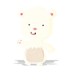 cartoon waving polar bear cub