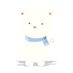 cartoon waving polar bear cub N2