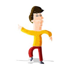 cartoon worried man pointing N7
