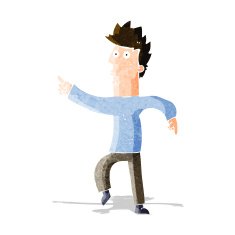 cartoon worried man pointing N8