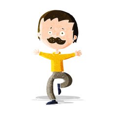 cartoon dancing man with mustache N3