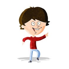 cartoon happy pointing man N5