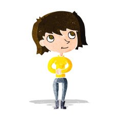 cartoon friendly woman N16