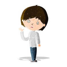 cartoon worried woman N18